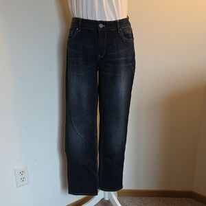White House Black Market Dark Wash Straight Leg Crop Jeans